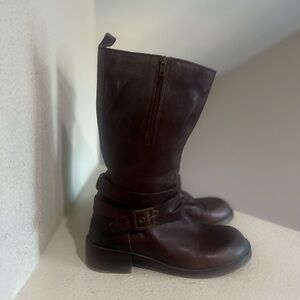 Vintage Foundry Co. Women's 10 Philippa mid-calf leather boots chocolate brown